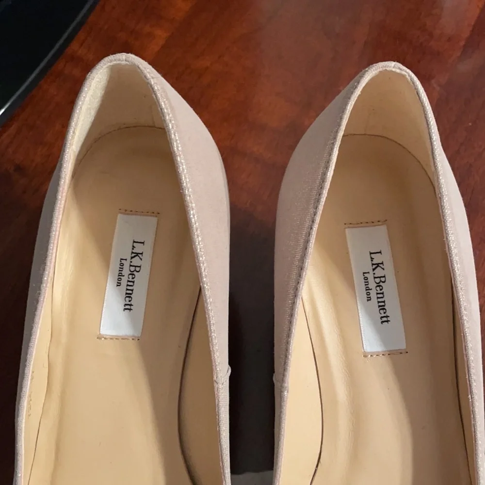 LK Bennett Edee Gold Suede Heels Espadrille Sandals Kate Middleton Size 37